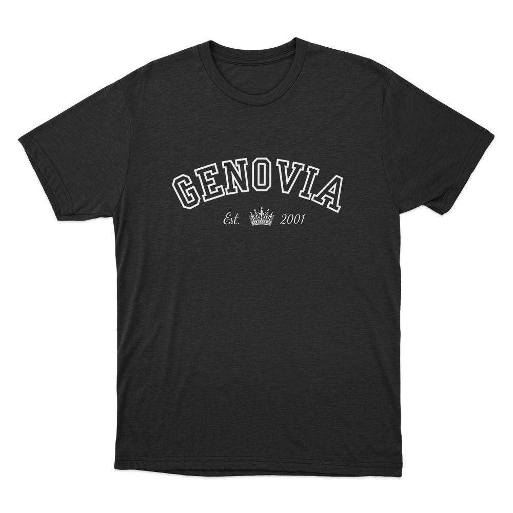 Genovia Est 2001 Unisex T Shirt Black Genovia Est 2001 Unisex T Shirt Black