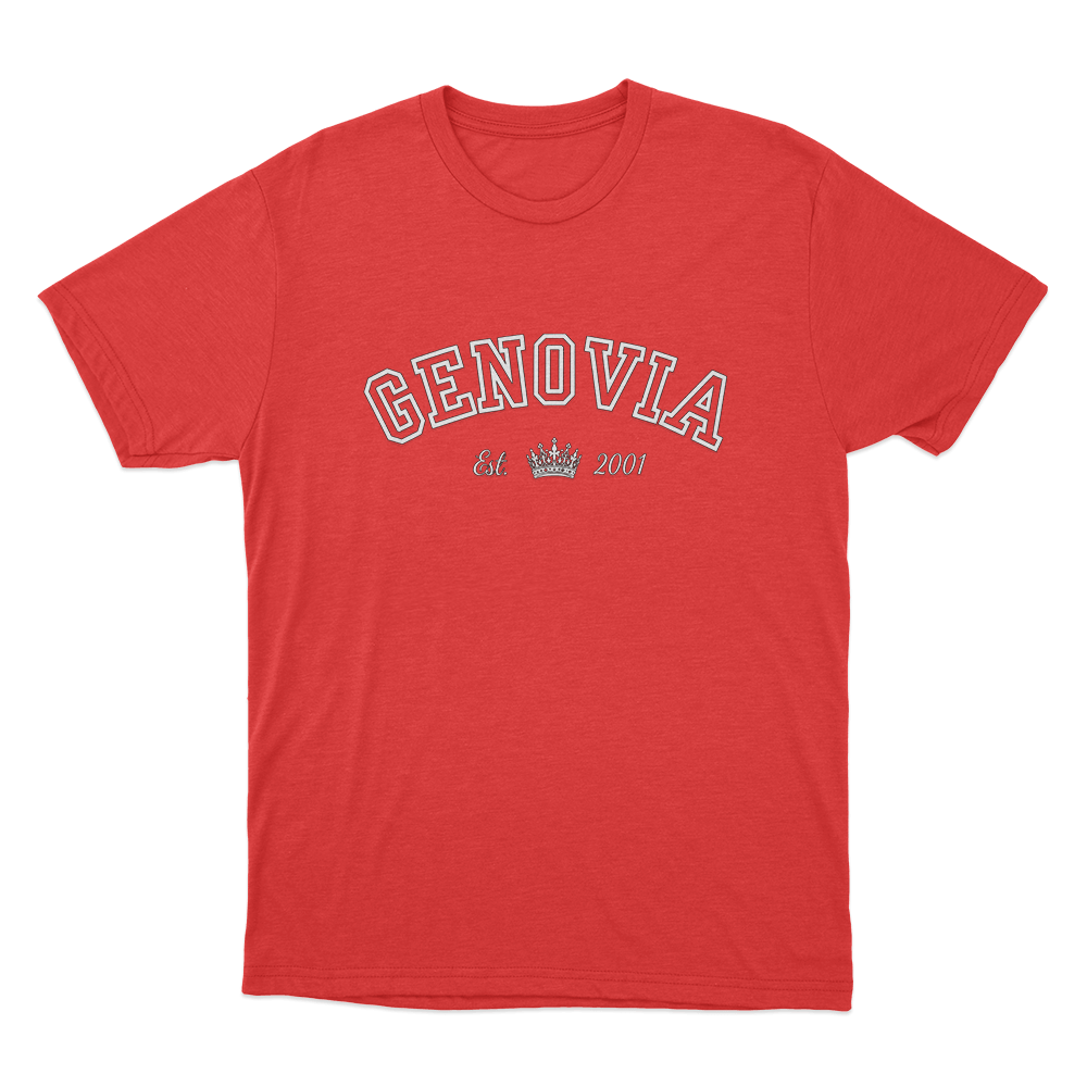 Genovia Est 2001 Unisex T Shirt Red Genovia Est 2001 Unisex T Shirt Red