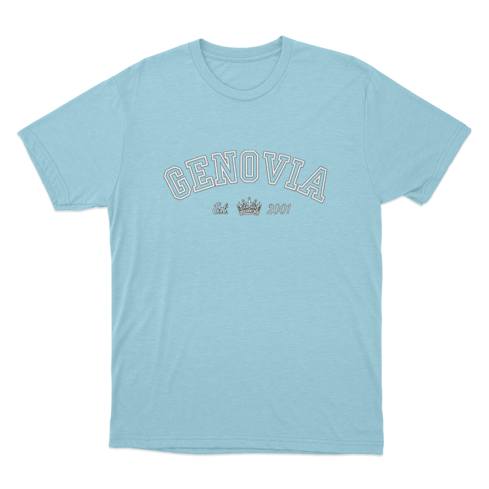 Genovia Est 2001 Unisex T Shirt Sky Blue Genovia Est 2001 Unisex T Shirt Sky Blue