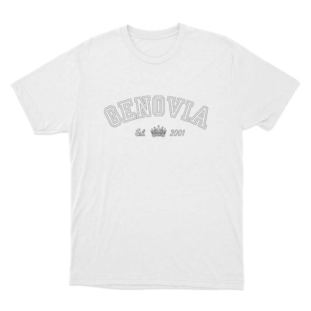 Genovia Est 2001 Unisex T Shirt White Genovia Est 2001 Unisex T Shirt White