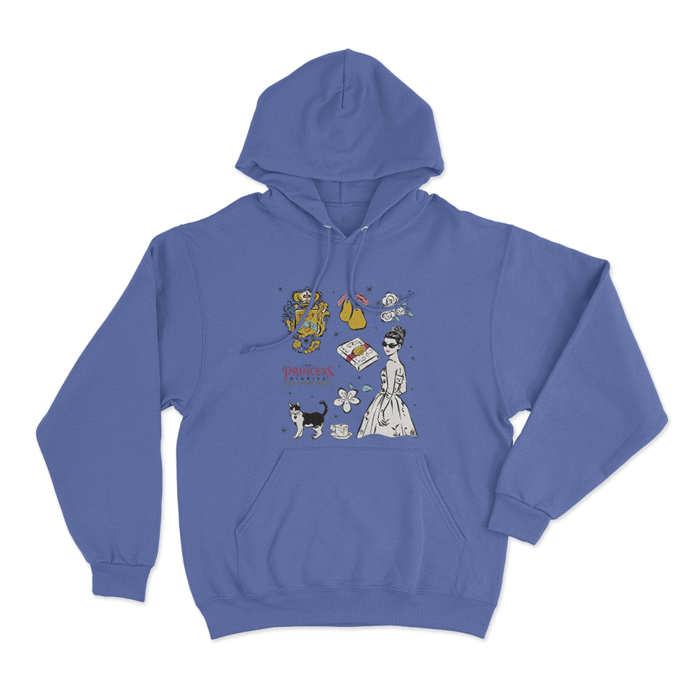 The Princess Diaries Mia Collage 25th Anniversary Unisex Hoodie Blue The Princess Diaries Mia Collage 25th Anniversary Unisex Hoodie Blue
