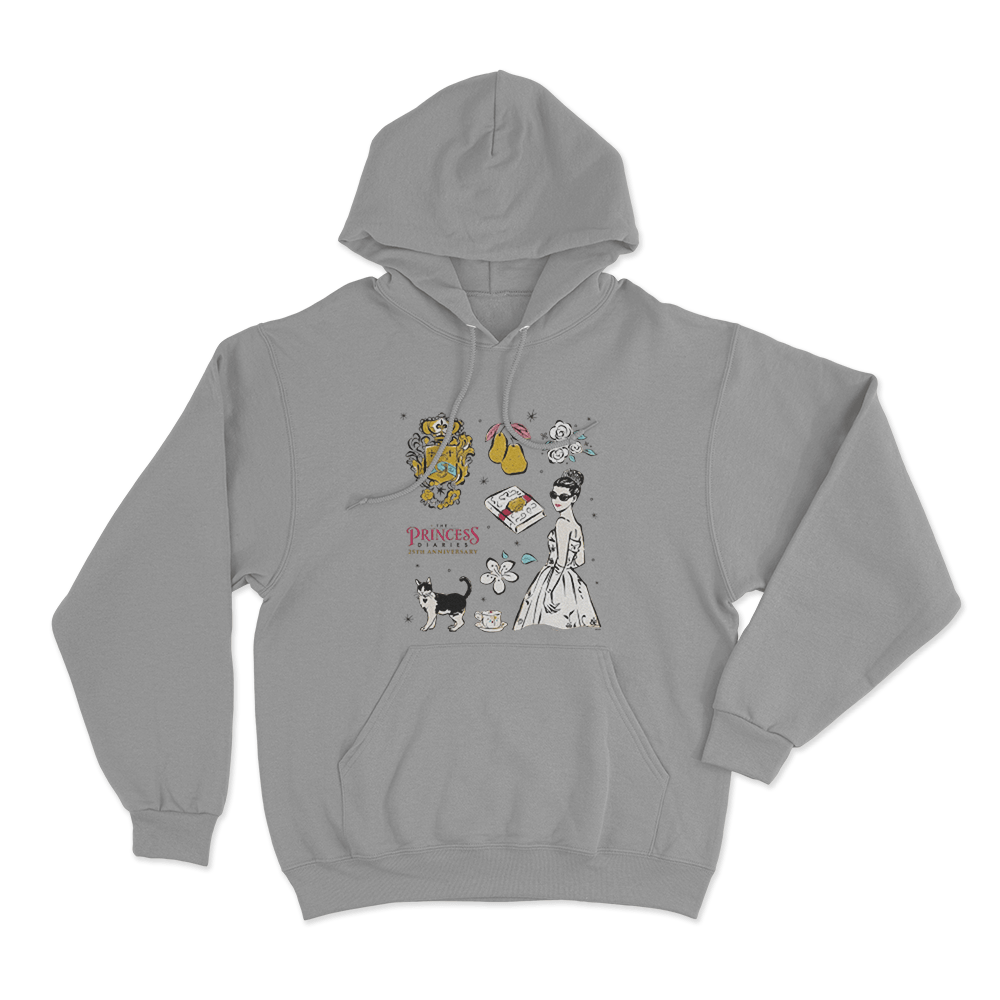The Princess Diaries Mia Collage 25th Anniversary Unisex Hoodie Grey The Princess Diaries Mia Collage 25th Anniversary Unisex Hoodie Grey