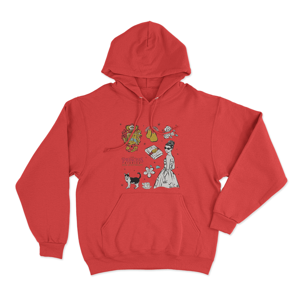 The Princess Diaries Mia Collage 25th Anniversary Unisex Hoodie Red The Princess Diaries Mia Collage 25th Anniversary Unisex Hoodie Red