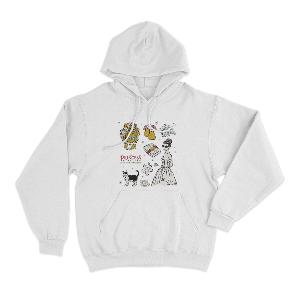 The Princess Diaries Mia Collage 25th Anniversary Unisex Hoodie White The Princess Diaries Mia Collage 25th Anniversary Unisex Hoodie White