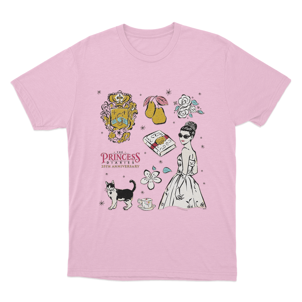 The Princess Diaries Mia Collage 25th Anniversary Unisex T Shirt Pink The Princess Diaries Mia Collage 25th Anniversary Unisex T Shirt Pink